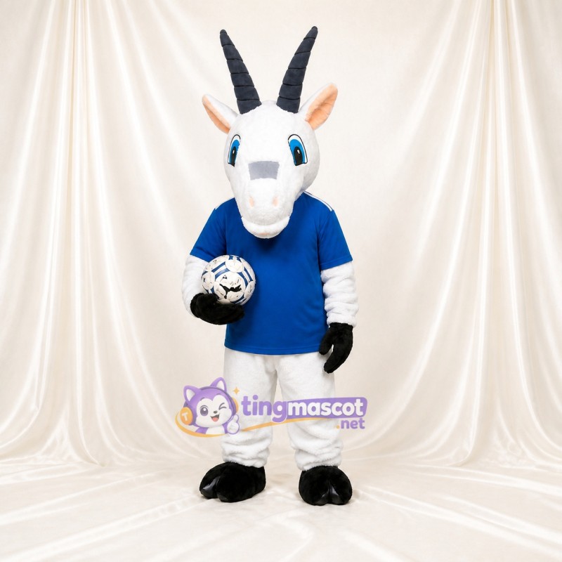 Athlète Chèvre Blanche Costume de mascotte intégral pour adultes Événements sportifs