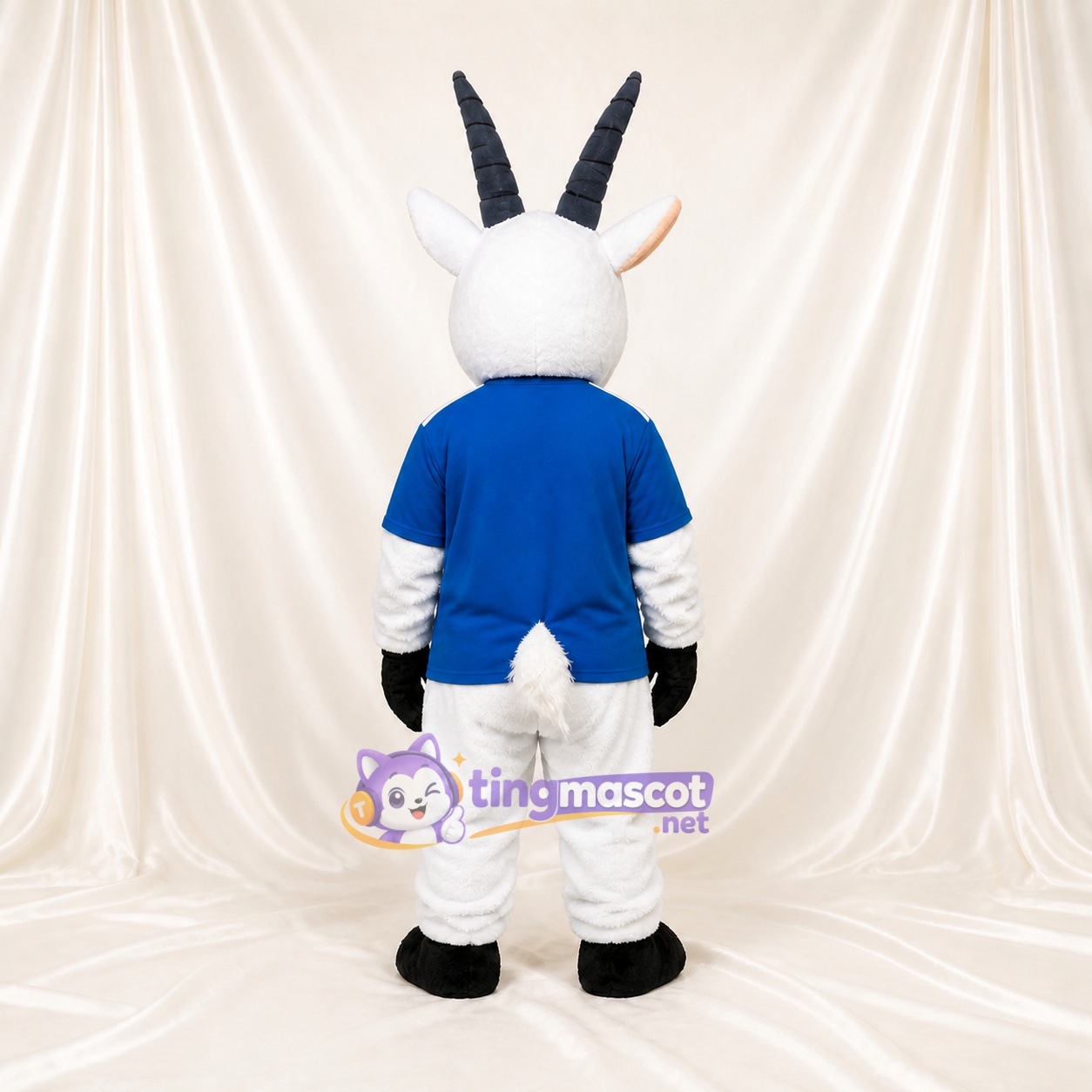 Athlète Chèvre Blanche Costume de mascotte intégral pour adultes Événements sportifs Athlète Chèvre Blanche Costume de mascotte intégral pour adultes Événements sportifs
