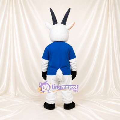 Athlète Chèvre Blanche Costume de mascotte intégral pour adultes Événements sportifs
