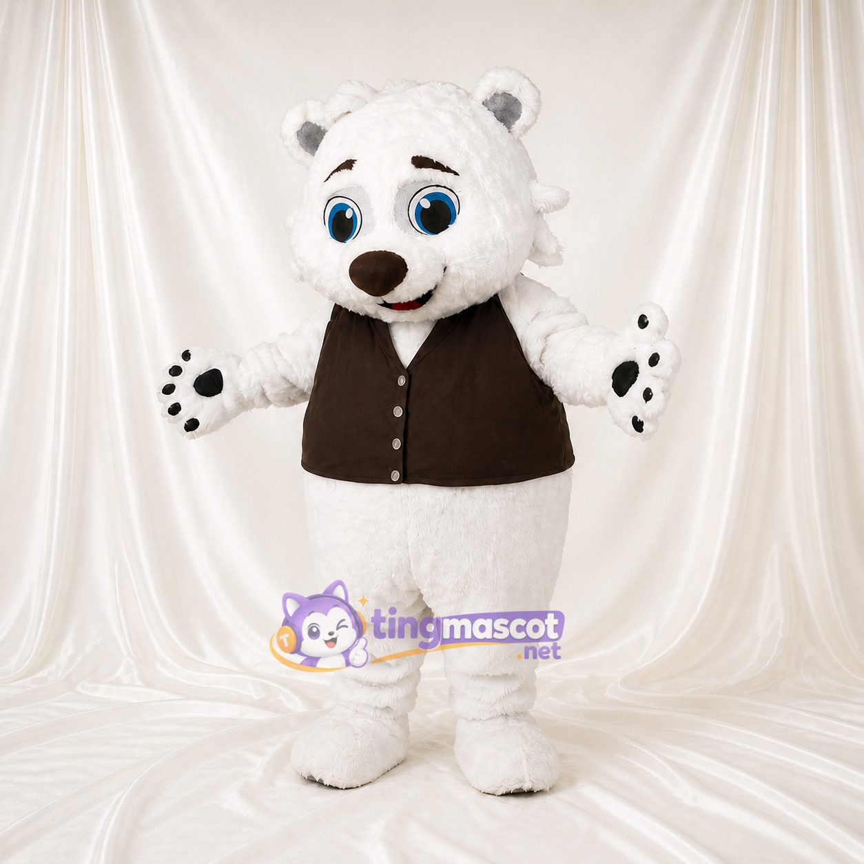 Role Specific Polar Bear Worker Mascot Costume Full Body for Adults Promotions Role Specific Polar Bear Worker Mascot Costume Full Body for Adults Promotions