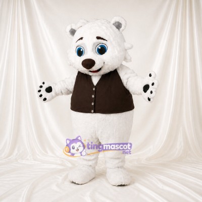 Role Specific Polar Bear Worker Mascot Costume Full Body for Adults Promotions