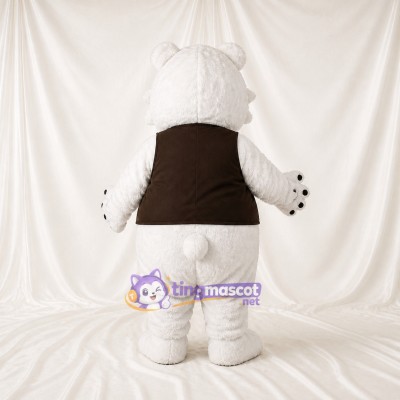 Role Specific Polar Bear Worker Mascot Costume Full Body for Adults Promotions