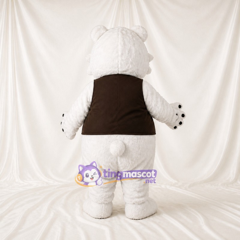 Role Specific Polar Bear Worker Mascot Costume Full Body for Adults Promotions