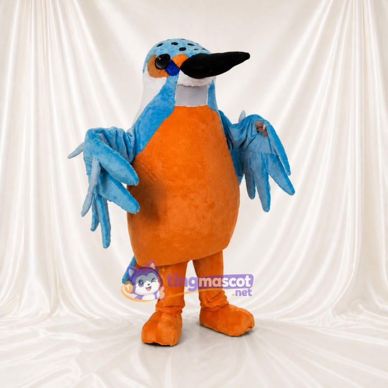 Blue and Orange Bird Mascot Costume Full Body for Adults School Events