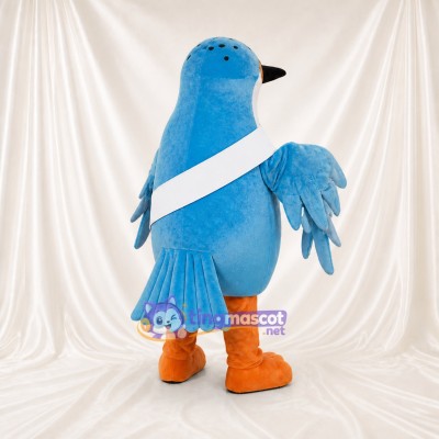 Blue and Orange Bird Mascot Costume Full Body for Adults School Events