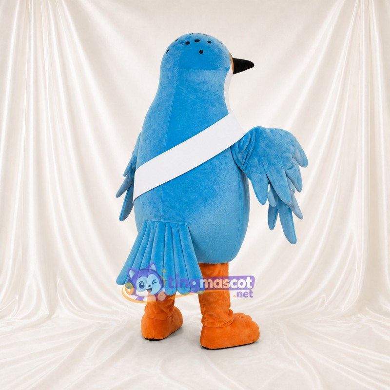 Blue and Orange Bird Mascot Costume Full Body for Adults School Events
