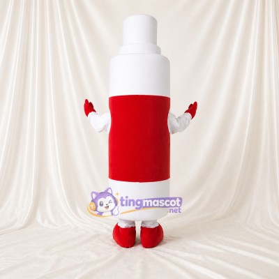 White Spray Bottle Mascot Costume Full Body for Adults Promotions