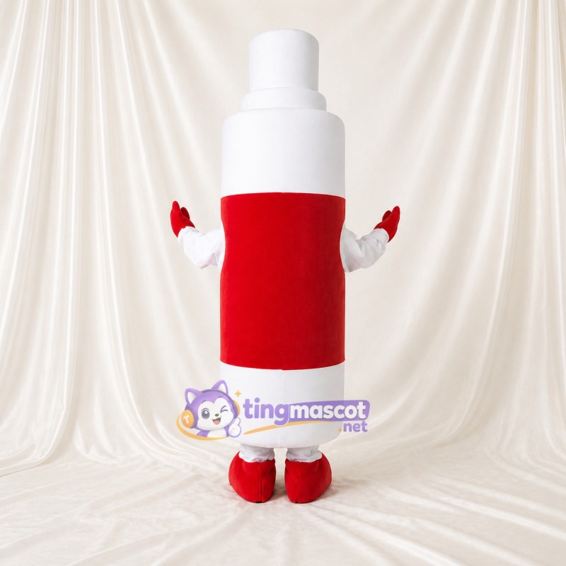 White Spray Bottle Mascot Costume Full Body for Adults Promotions