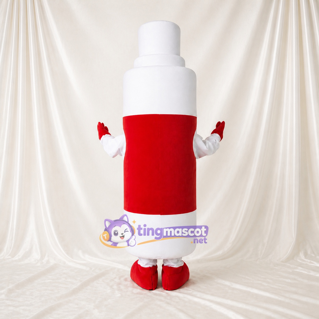 White Spray Bottle Mascot Costume Full Body for Adults Promotions White Spray Bottle Mascot Costume Full Body for Adults Promotions