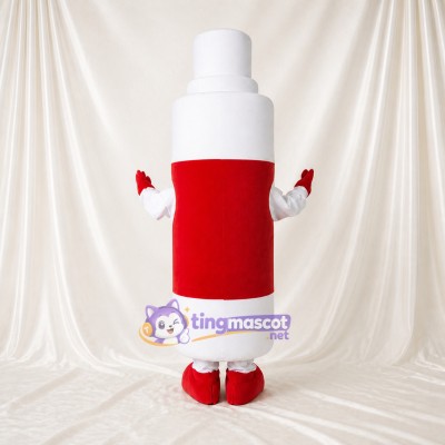 White Spray Bottle Mascot Costume Full Body for Adults Promotions