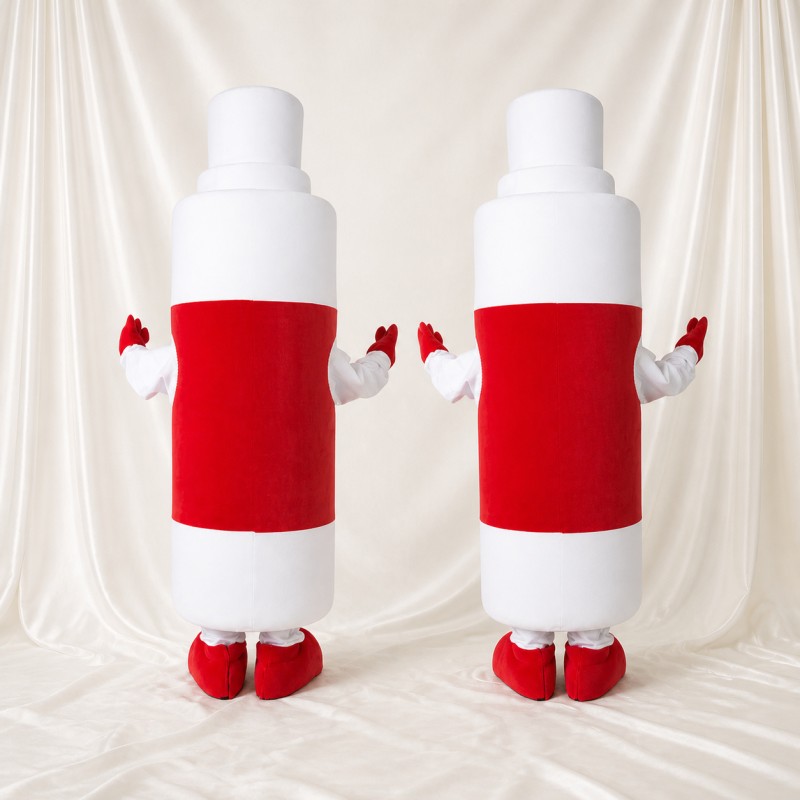 White Spray Bottle Mascot Costume Full Body for Adults Promotions