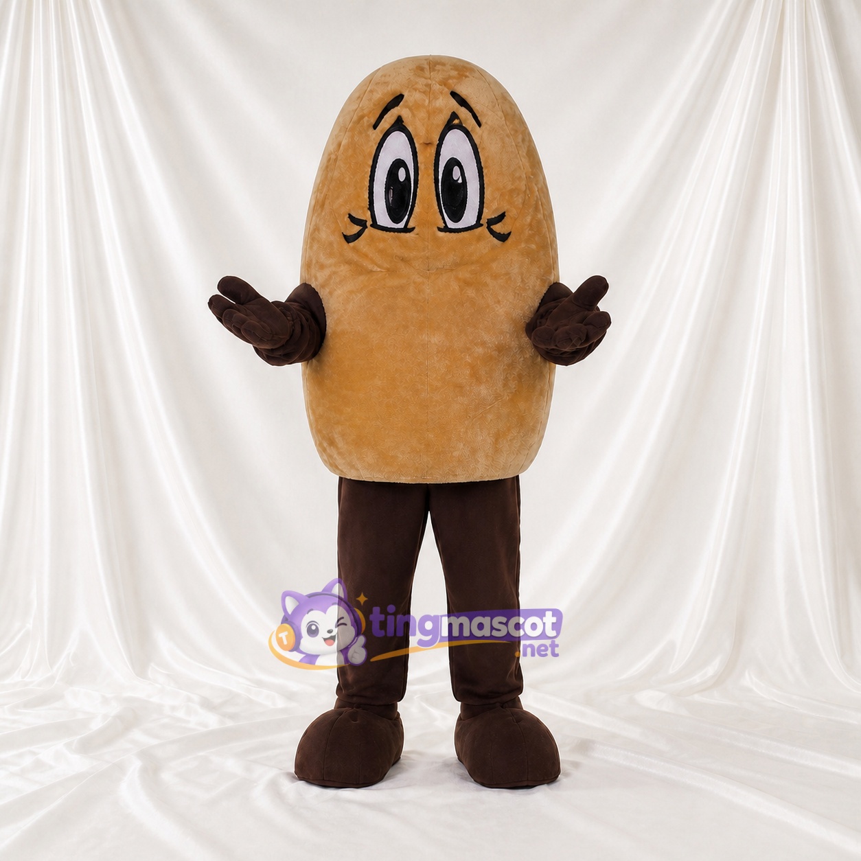 Pomme de terre ovale Costume de mascotte intégral pour adultes Événements gastronomiques Pomme de terre ovale Costume de mascotte intégral pour adultes Événements gastronomiques