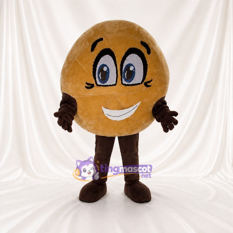 Tan Round Potato Mascot Costume Full Body for Adults Food Events