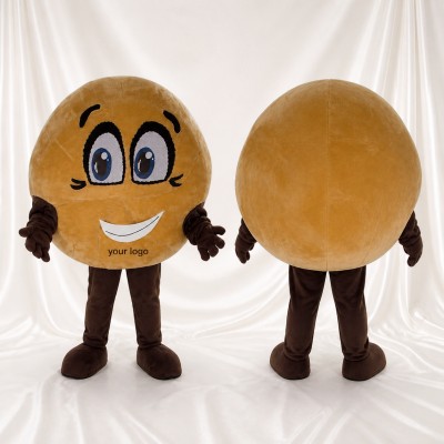 Tan Round Potato Mascot Costume Full Body for Adults Food Events
