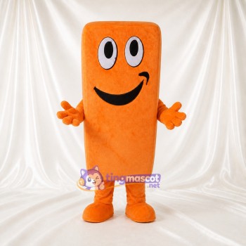Orange Rectangular Block Mascot Costume Full Body for Adults Promotions