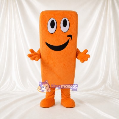 Orange Rectangular Block Mascot Costume Full Body for Adults Promotions