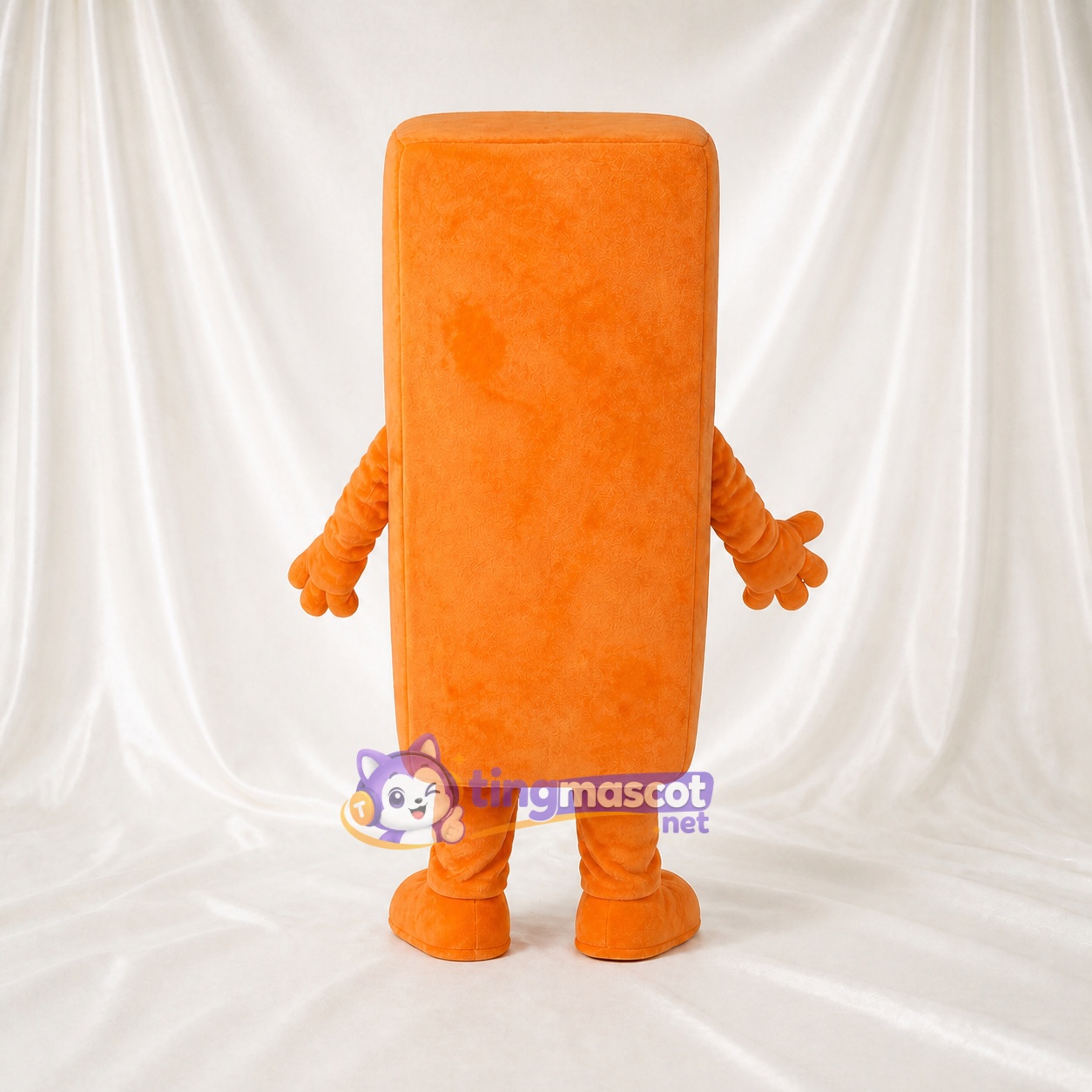 Bloc Rectangulaire Orange Costume de mascotte intégral pour adultes Promotions Bloc Rectangulaire Orange Costume de mascotte intégral pour adultes Promotions