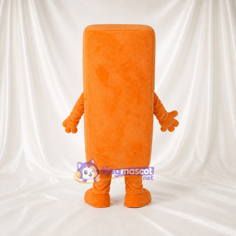 Orange Rectangular Block Mascot Costume Full Body for Adults Promotions