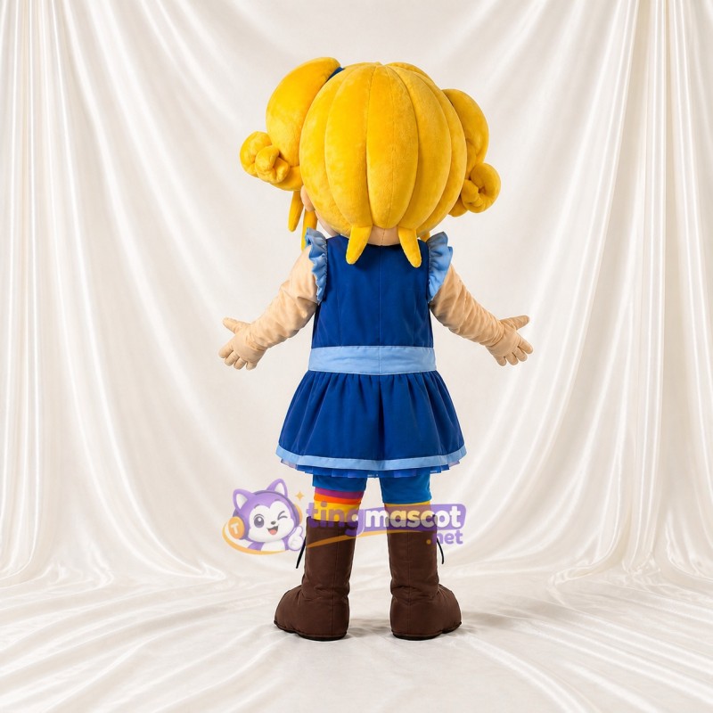 Yellow Schoolgirl Mascot Costume Full Body for Adults School Events