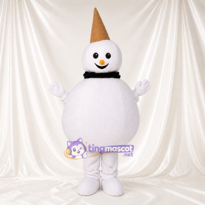 White High Visibility Ice Cream Cone Mascot Costume Full Body for Adults Food