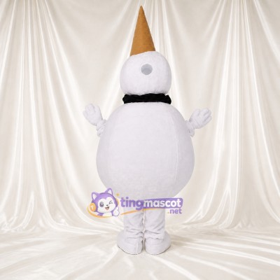 White High Visibility Ice Cream Cone Mascot Costume Full Body for Adults Food