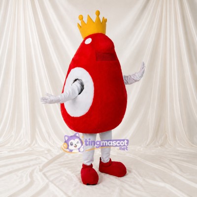 Crowned Blood Drop Mascot Costume Full Body for Adults School Events