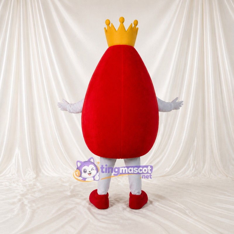 Crowned Blood Drop Mascot Costume Full Body for Adults School Events