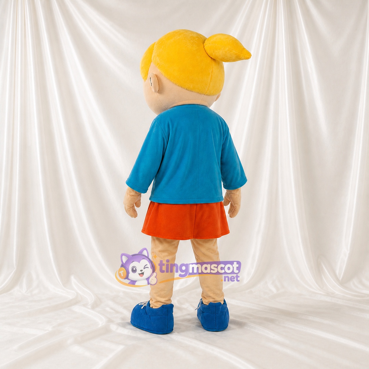 Blaue Cartoon Mädchen Maskottchenkostüm Ganzkörper für Erwachsene Schulveranstaltungen Blaue Cartoon Mädchen Maskottchenkostüm Ganzkörper für Erwachsene Schulveranstaltungen