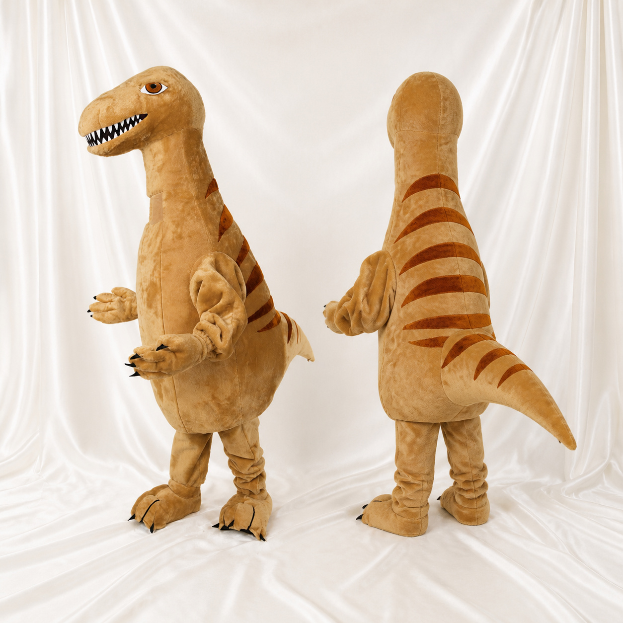 Beiges Dinosaurier Maskottchenkostüm Ganzkörper für Erwachsene Schulveranstaltungen Beiges Dinosaurier Maskottchenkostüm Ganzkörper für Erwachsene Schulveranstaltungen