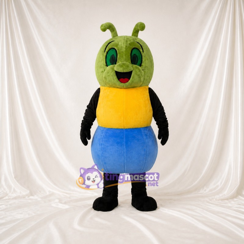 Chenille Verte Costume de mascotte intégral pour adultes Événements scolaires