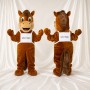 Brown Construction Horse Mascot Costume Full Body for Adults School Events