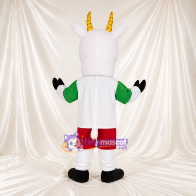 White Goat Mascot Costume Full Body for Adults School Events