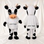 Black Construction Cow Mascot Costume Full Body for Adults School Events