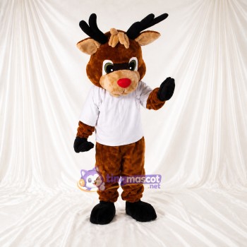 Construction Reindeer Mascot Costume Full Body for Adults School Events