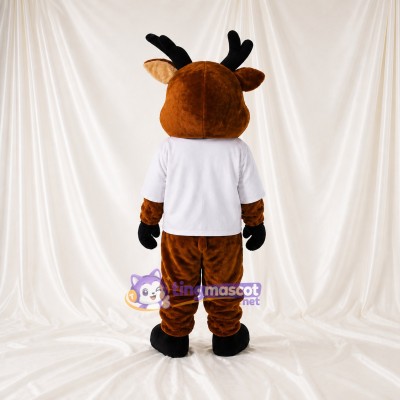 Construction Reindeer Mascot Costume Full Body for Adults School Events