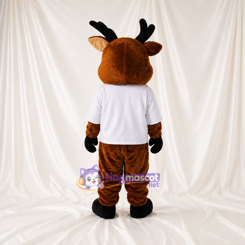 Construction Reindeer Mascot Costume Full Body for Adults School Events