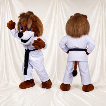 Karate Lion Mascot Costume Full Body for Adults Sports Events