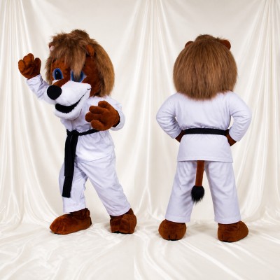 Karate Lion Mascot Costume Full Body for Adults Sports Events