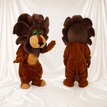 Brown Lion Mascot Costume Full Body for Adults School Events