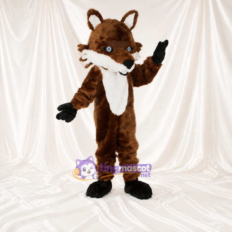 Construction Fox Mascot Costume Full Body for Adults School Events