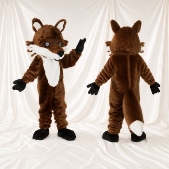 Construction Fox Mascot Costume Full Body for Adults School Events