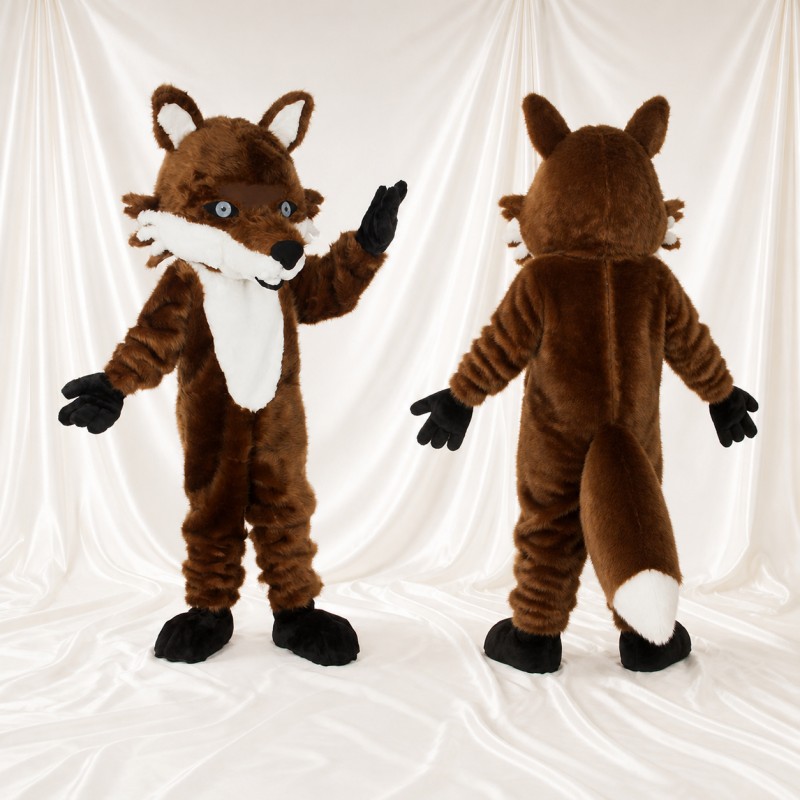 Construction Fox Mascot Costume Full Body for Adults School Events