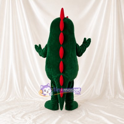 Green and Yellow Dinosaur Mascot Costume Full Body for Adults School Events