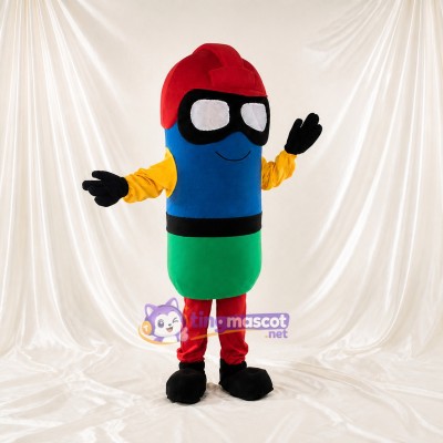 Capsule Worker Mascot Costume Full Body for Adults Promotions