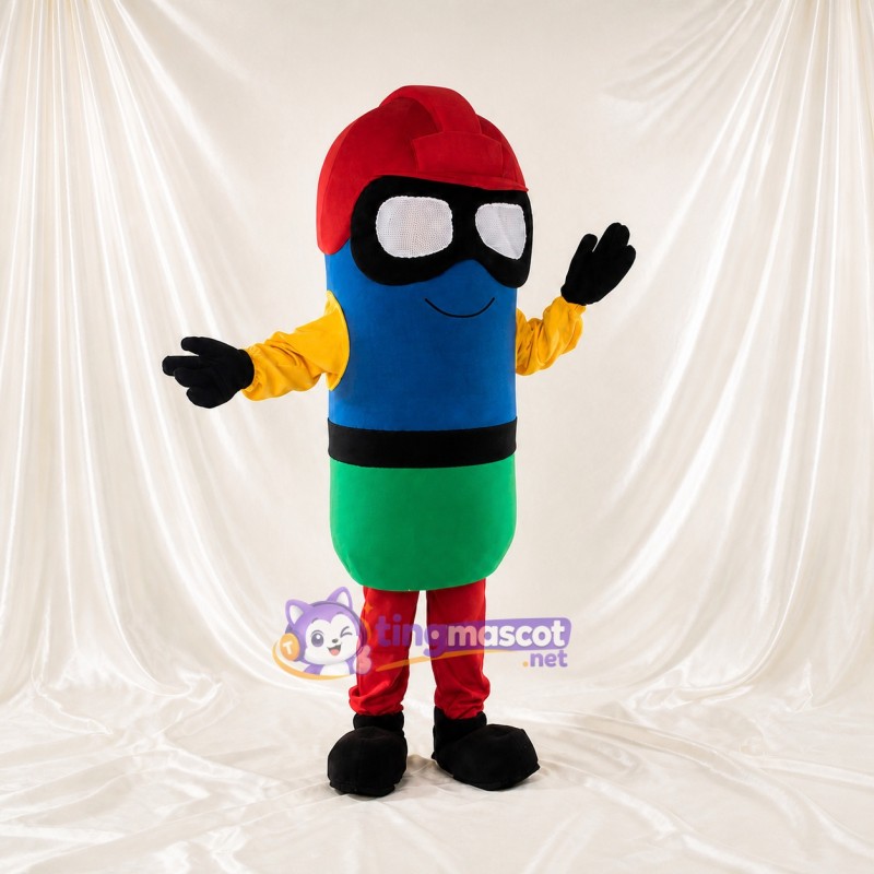 Capsule Worker Mascot Costume Full Body for Adults Promotions