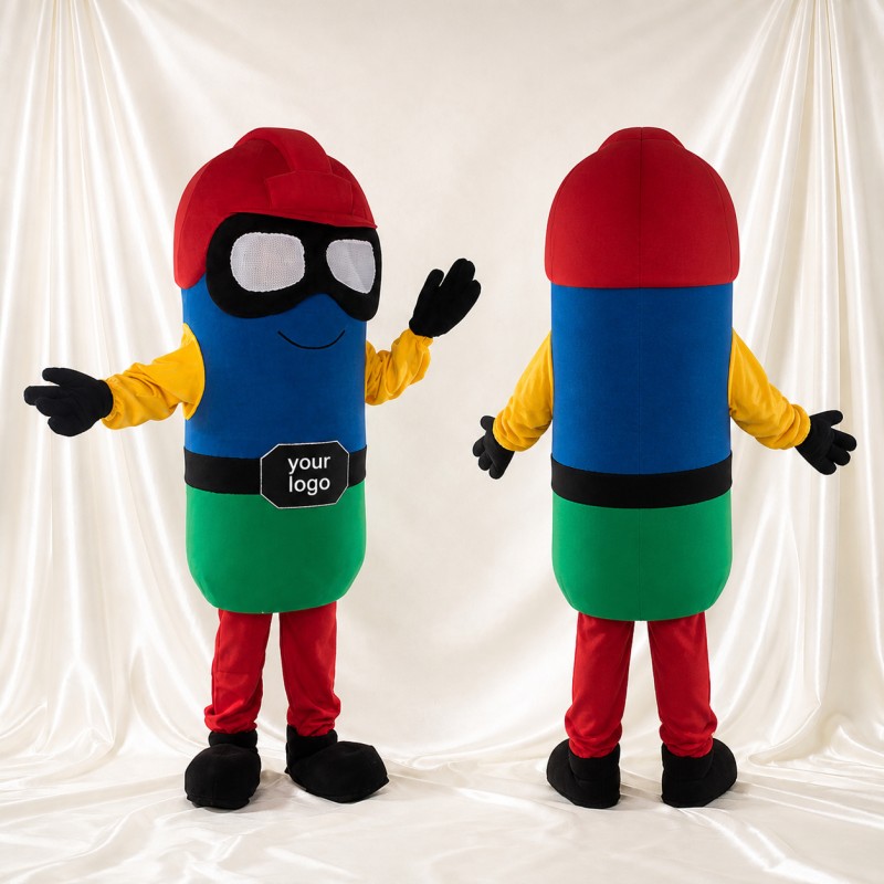Capsule Worker Mascot Costume Full Body for Adults Promotions