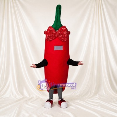 High Visibility Chili Pepper Mascot Costume Full Body for Adults Food Events