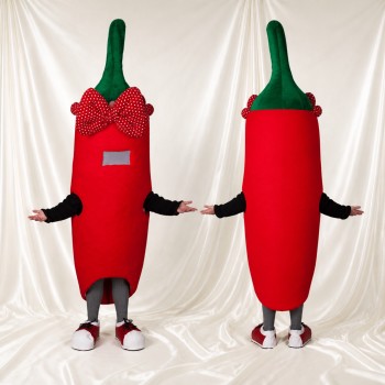Piment Haute Visibilité Costume de mascotte intégral pour adultes Événements gastronomiques