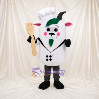 Chef Sheep Mascot Costume Full Body for Adults Promotions