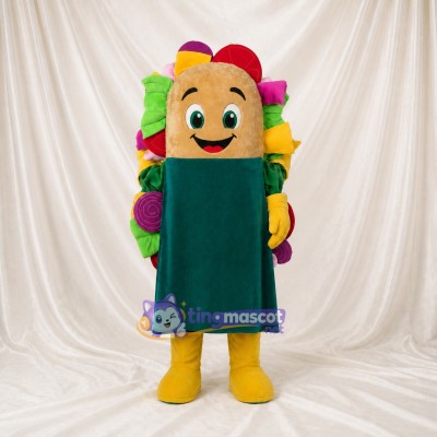 Tan Taco Mascot Costume Full Body for Adults Food Events